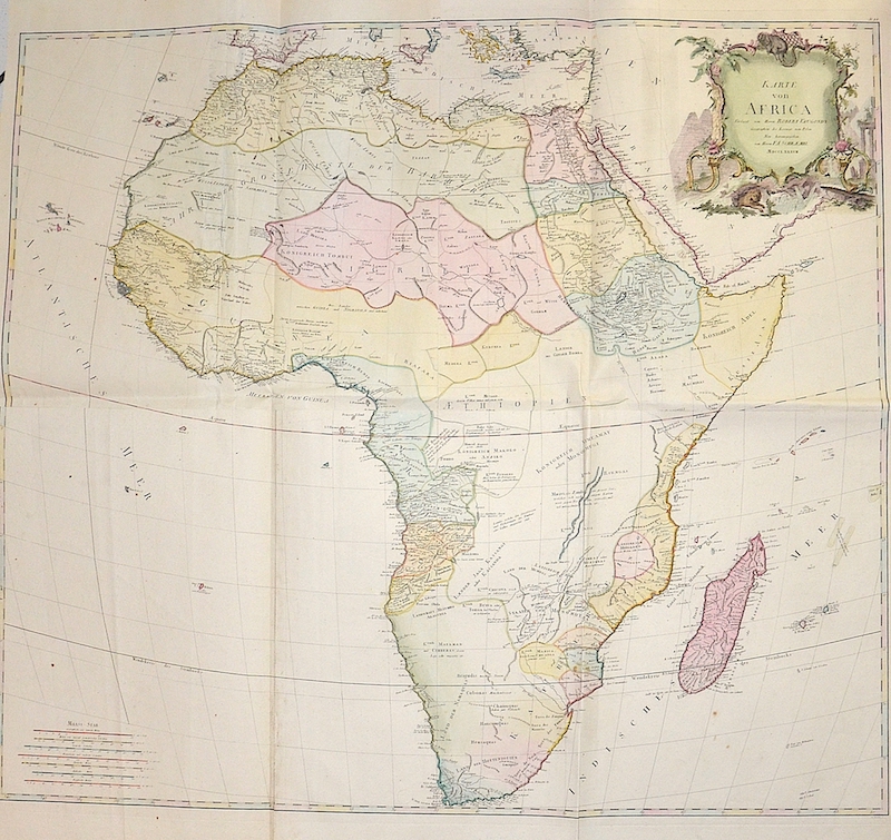 Karte von Africa Verfasst von Herrn Robert Vaugondy Geographen des Koenigs von Polen Neu herausgegeben von Herrn F.A. Schraembl MDCCLXXXVII