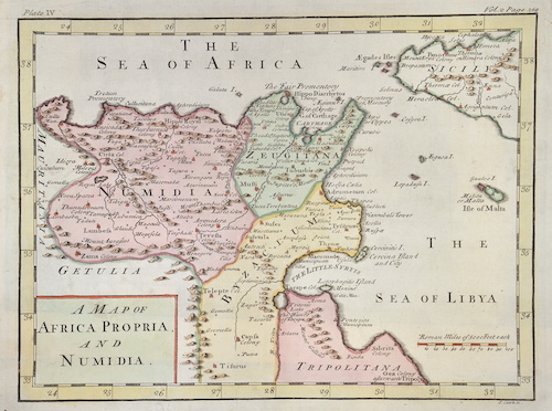A Map of Africa Propria, and Numidia.
