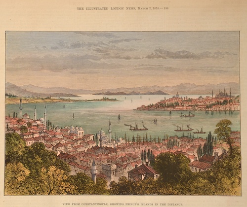 View from Constantinople, showing princes island in the distance