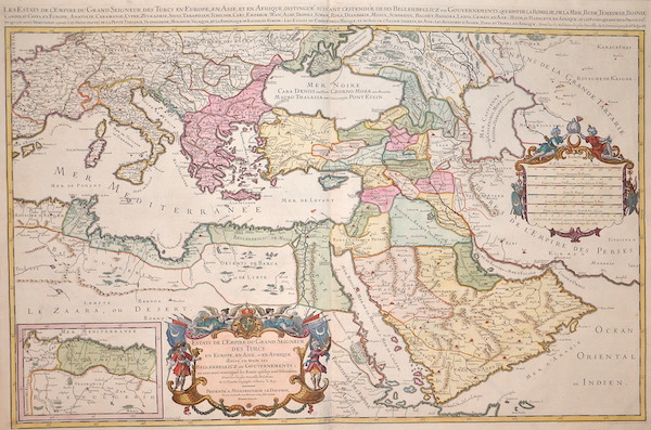 Estats de l’Empire du Grand Seigneur des Turcs en Europe, es Asie, et en Afrique divise en toiuts ses…