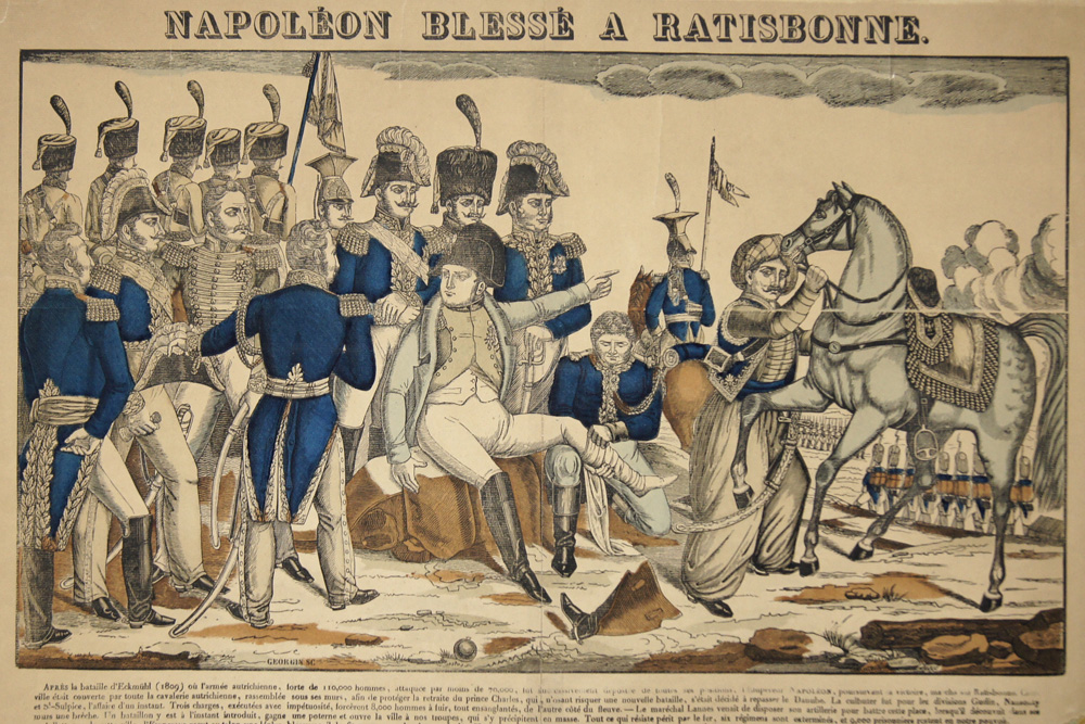 Napoleon blesse a Ratisbonne.