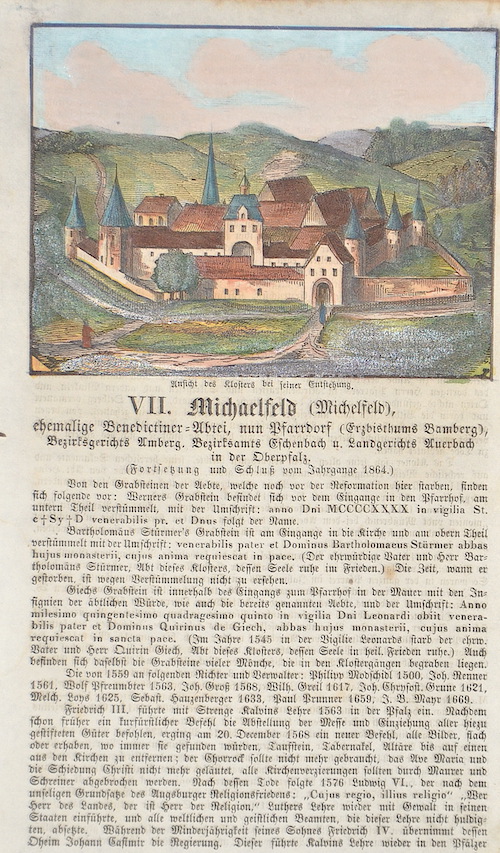 VII. Michaelfeld (Michelfeld) / Ansicht des Klosters bei seiner Entstehung.
