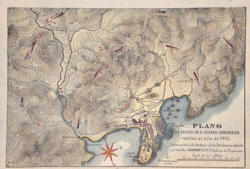 Plano de Castro en el Oceano Cantabrico relativo al sitio de 1813,