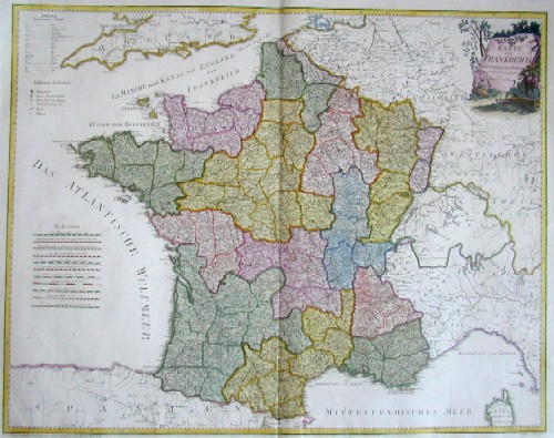 Karte von Frankreich. Nach Cassini und Julien