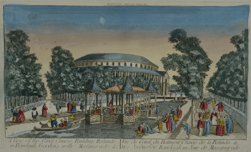 A view of the canal chinese building, rotunde in Ranelagh Gardens with Masquarade….