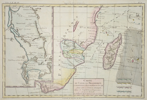 Carte Du Canal De Mosambique, Contenant L´Isle De Madagascar Avec Les Cotes D´Afrique