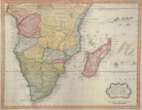Carta geographica dell Congo o bassa Guinea della Caffraria e dell Monomotapa