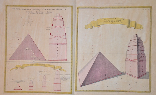 Pyramidis Aegyptiae et Turris Beli Prospectiva Comparativa/Ortographia Comparativa Pyramidis Aegyptiae et Turris Temoli Beli/ Erundem operum ……