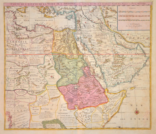 Carte de l´Egypte de la Nubie de l´Abissine