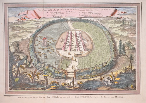 Vue d´une Ville des Foulis et de ses Plantations, tirée du voyage de Moore