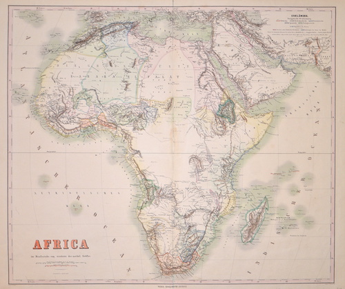 Africa im Maassstabe von 1/16.000.000 der natürl. Grösse.