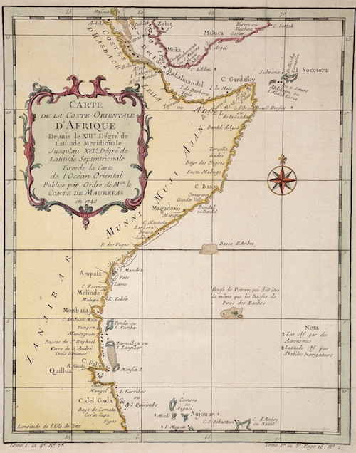 Carte de la Coste Orientale d’Afrique…