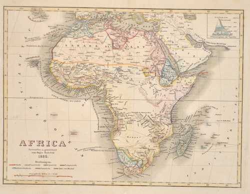 Africa Entworfen u. gezeichnet vom Major Radefeld 1856.