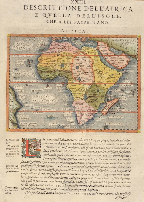 XXIII. Descrittione dell‘ Africa e Quella dell‘ Isole, che a lei S’Aspettano. / Africa.