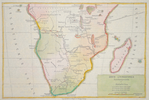 David Livingstones Forschungsreisen in Südafrika.