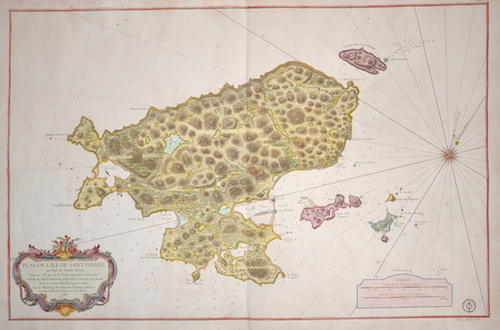Plan de l´ Ile de Saint Pierre au Sud de Terre- Neuve