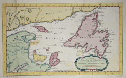 Carte du Golphe de St. Laurent et Pays voisins