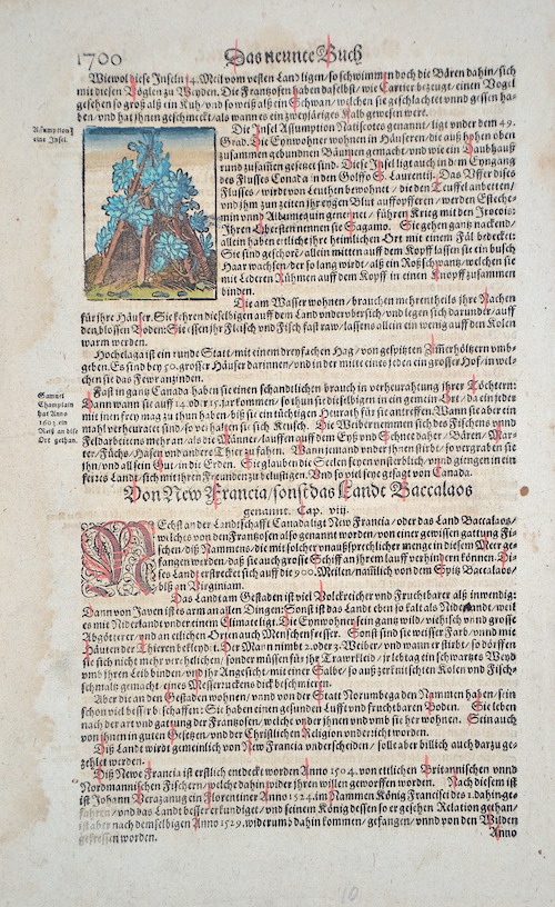 1699 Von den Ländern Americe. / 1700 Das neunte Buch / Assumption eine Insel.