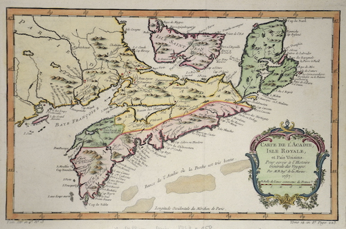 Carte de l´acadie, Isle Royale et pays voisin.