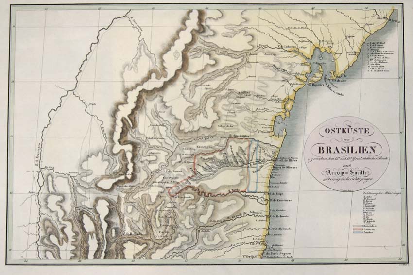 Ostküste von Brasilien zwischen dem 12n und 15n Grad südlicher Breite nach Arrow-Smith mit einigen Berichtigungen.