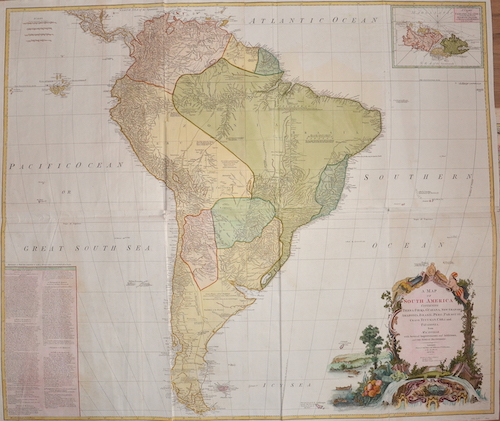 A Map of South America Containing Tierra-Firma, Guayana, New Granada, Amazonia, Brasil, Peru, Paraguay, Chaco, Tucuman, Chili and Patagonia.