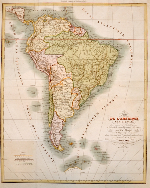 Carte de l’Amérique Méridionale, pour servir à l’intelligence. De l’Abrégé de l’Histoire Genérale des Voyages par La Harpe,