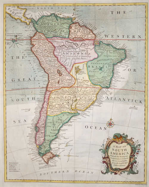 A Map of South America With all the European Settlements & whatever else is remarkable