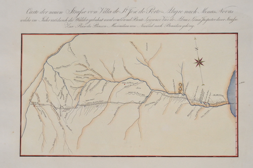 Carte der neuen Strasse von Villa de St. José do Porto-Alegre nach Minas Novas welche im Jahr 1816 durch die Wälder gebahnt ward vom Coronel Bento L