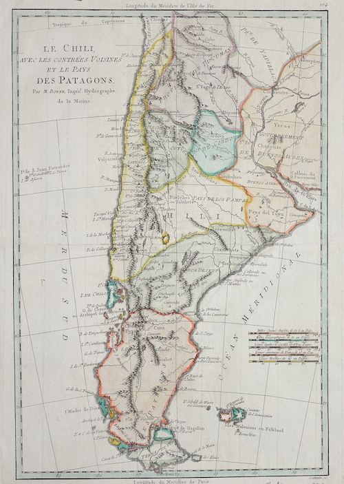 Le Chili, avec les contrées Voisines et le Pays des Patagons.