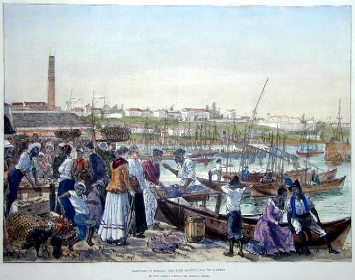 Scetches in Brasil:The fish market, Rio de Janeiro