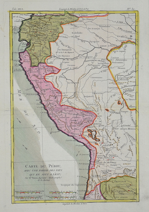 Carte du Perou avec un partie des pays qui en sont a l´est