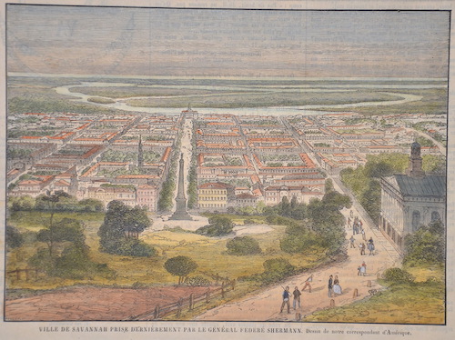 Ville de Savannah prise dernierement par le General federe Shermann.