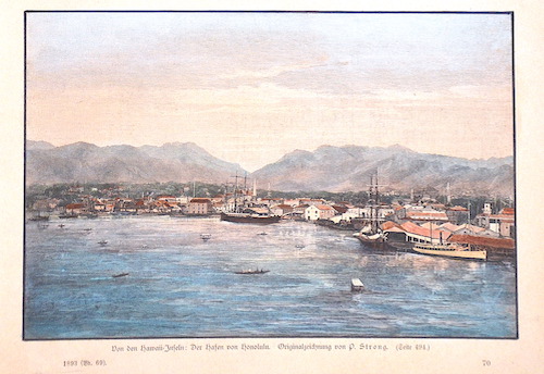 Von den Hawaii-Inseln: Der Hafen von Honolulu.