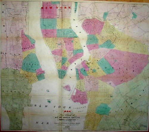 Map of the five cities of New York, Brooklyn, Jersey City, Hoboken & Hudson City