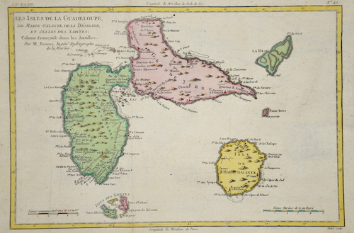 Les isles de la Guadeloupe, de Marie Galante, de la Desirade, et Celles des Saintes