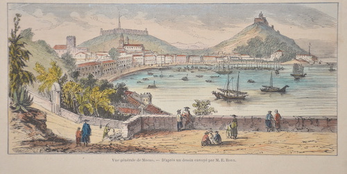 Vue générale de Macao.- D’après un dessin envoyé par M. E. Roux.