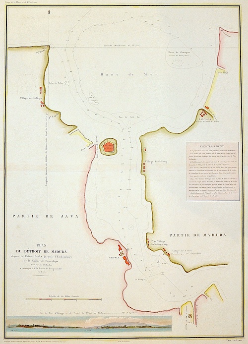 Plan du Dètroit de Madura depuis la Pointe Panka jusqu’à l‘ Embouchure de la Rivière de Sourabaya