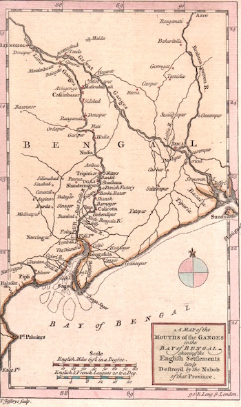 A Map of the Mouths of the Ganges in the Bay of Bengal.