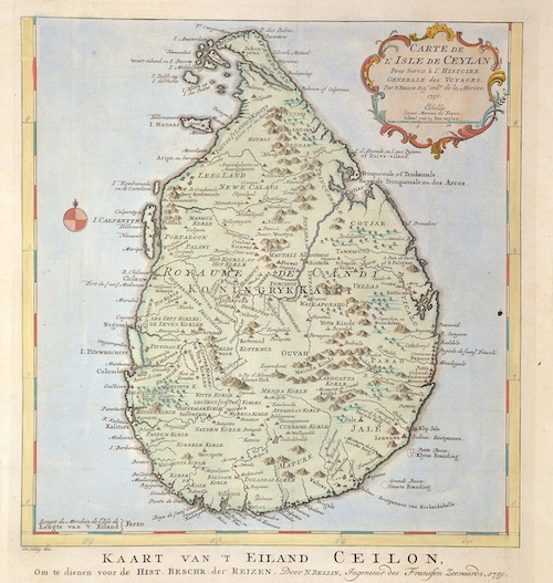 Carte de L’Isle de Ceylan / Kaart van ‚t Eiland Ceilon.