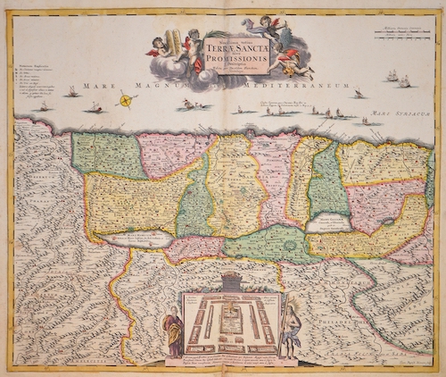 Novissima totius Terrae Sanctae Sive Promissionis Descriptio Edita per Davidem Funcken Norimbergae
