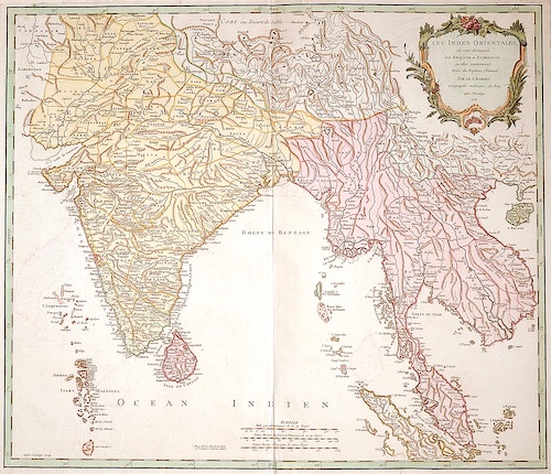Les Indes orientales, ou sont distingues les Empires et Royaumes qu’elles contiennent, tirees du Neptune Oriental.