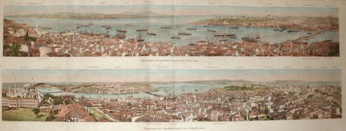 Panorama von Konstantinople, von Pera aus / Panorama von Konstantinopel, von Stambul aus