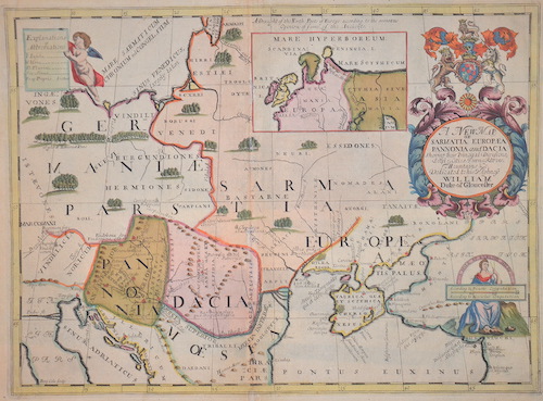 A New Map of Sarmatia Europaea Pannonia and Dacia..   William Duke of Gloucester.