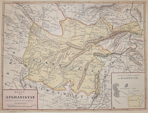 Karte von Afghanistan und den angrenzenden Gebieten.