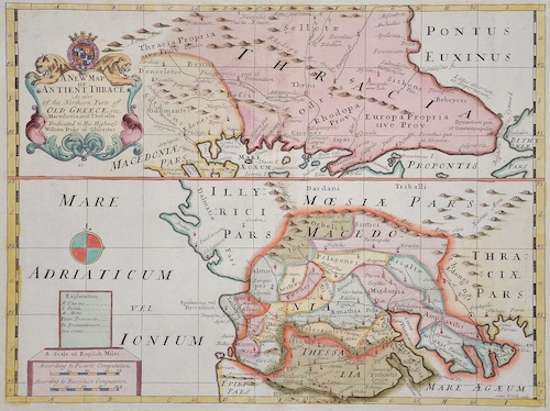 A New Map of an tient Thrace. As also of the Northern Parts of Old Greece, viz. Macedonia, and Thessalia.