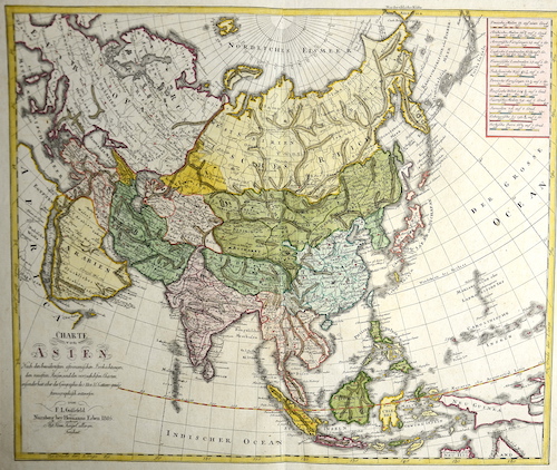 Charte von Asien Nach den bewährtesten astronomischen Beobachtungen, den neuesten Reisen, und den vorzüglichsten Charten, insonderheit aber der…