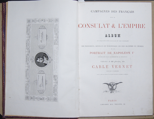 Camahnes des Francais sous le Consulat & Empire Album..Portrait de Napoleon I,..Carle Vernet,,