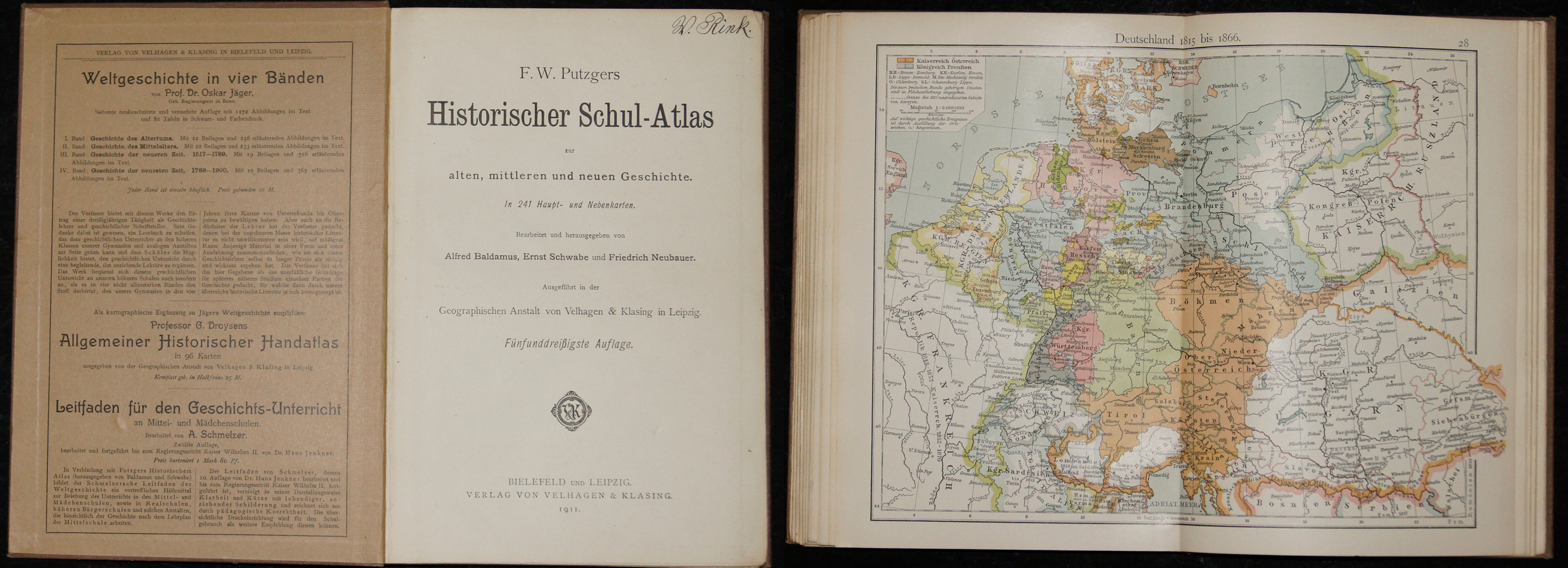 F. W. Putzgers Historischer Schul-Atlas  zur alten, mittleren und neuen Geschichte in 241 Haupt – und Nebenkarten.