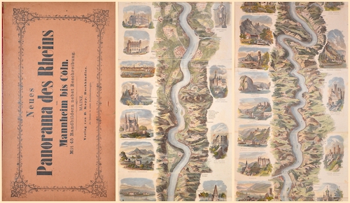 Neues Panorama des Rheins von Mannheim bis Cöln. Mit 45 Randbildern nebst Beschreibung.