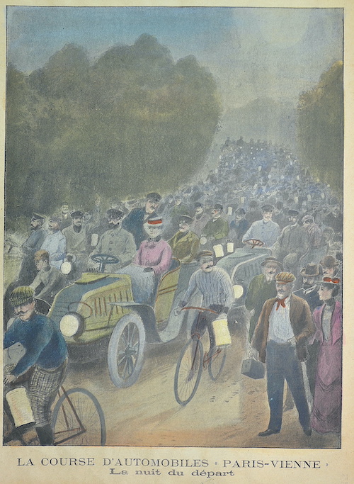 La Course d'Automobiles "Paris-Vienne" La nuit du depart